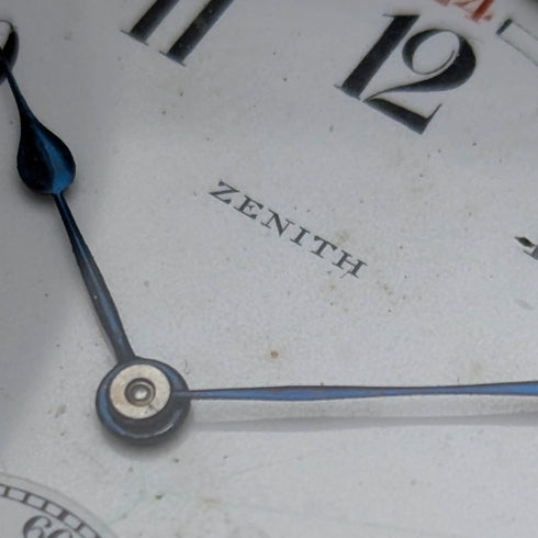 1930年頃 ヴィンテージ ゼニス 懐中時計 細密彫刻銀側ハンターケース 動作良好